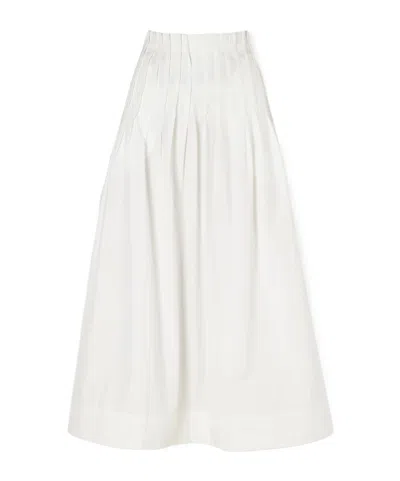 Rohe Pleated Cotton-poplin Maxi Skirt In White