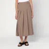 Rohe Pleated Midi Skirt In Khaki In Brown