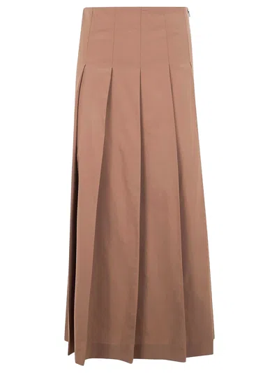 Rohe Pleated Mini Skirt With Side Zip - Size 34 In Brown