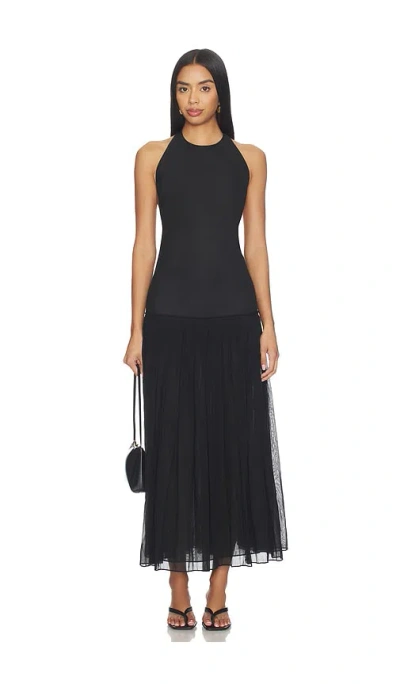 Rohe Pleated Muslin Halter Dress In Black