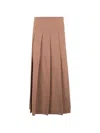 Rohe Pleated Wool Skirt Clothing In Brown