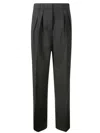 Rohe Róhe Dark Grey Pleated Slim-fit Trousers In Grey