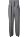 Rohe Grey Pleated Slim-fit Trousers In Grey