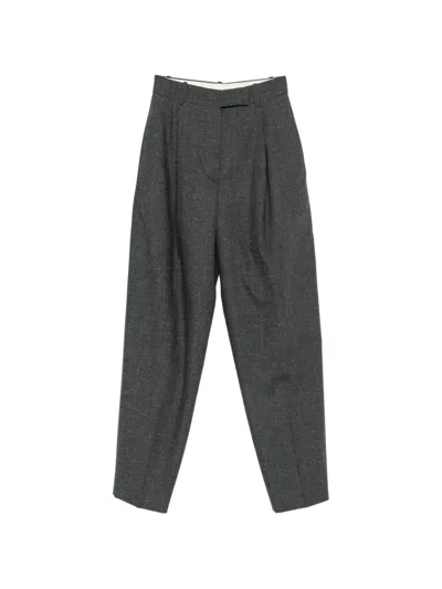 Rohe Bundfaltenhose Mit Slub-struktur In Gray