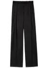 Rohe Pleated Straight-leg Satin Trousers In Black