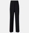 Rohe Róhe Pleated Wool And Mohair Wide-leg Pants In Black