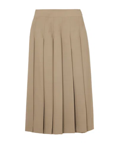 Rohe Pleated Wool-blend Midi Wrap Skirt In Brown