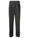 Rohe Róhe Dark Grey Pleated Slim-fit Trousers In Black