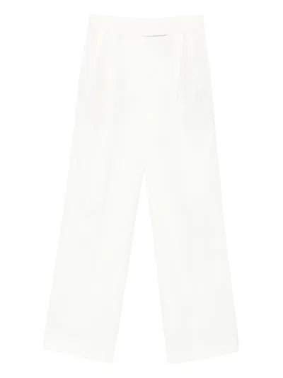 Rohe Pleated Wool-blend Trousers In White