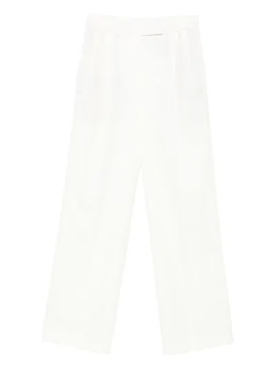 ROHE PLEATED WOOL-BLEND TROUSERS