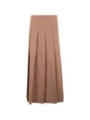Rohe Pleated Wool Skirt Clothing In Brown