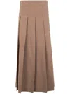 Rohe Pleated Wool Skirt Clothing In Brown