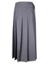 Rohe Pleated Wrap Skirt In Gray