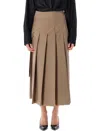 Rohe Róhe Plissé Wrap Skirt In Brown