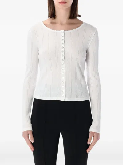 Rohe Pointelle-knit Cardigan In Gray