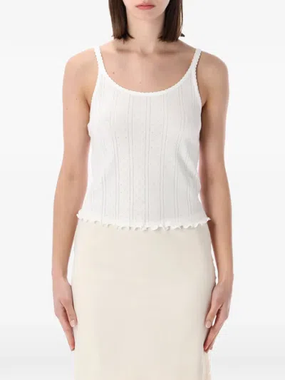 Rohe Pointelle-knit Scalloped-edge Top In White
