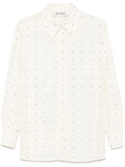 Rohe Polka Dot-print Silk Shirt In White