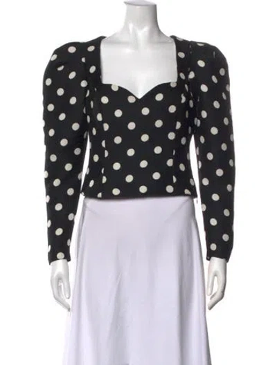 Pre-owned Rohe Polka Dot Print Square Neckline Top In Black
