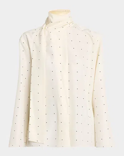 ROHE POLKA DOT SILK SATIN SASH TOP