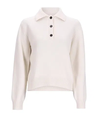 Rohe Polo-collar Knit Top In White
