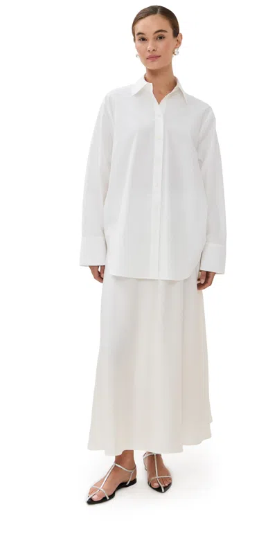 Rohe Poplin Silk Combined Gilet Dress Optic White