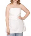 Rohe Poplin Strapless Bustier Top In White In White