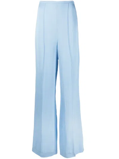 Rohe Pressed-crease Wide-leg Trousers In Light Blue