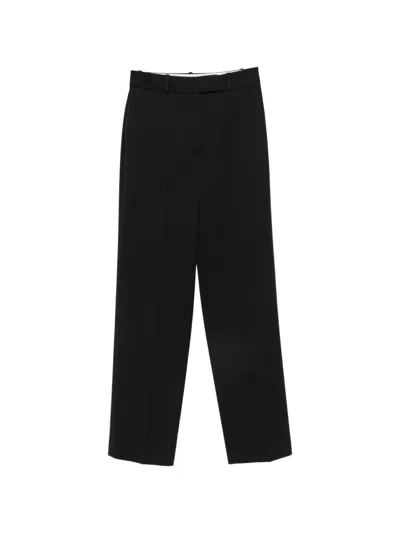 Rohe Pressed-crease Straight-leg Trousers In Black