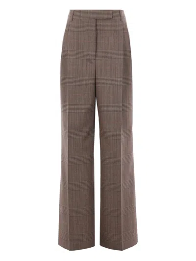 Rohe Prince Of Wales Check Trousers In Brown
