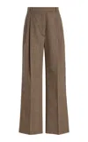 Rohe Prince Of Wales Checked Mid-rise Wool Trousers In Brown