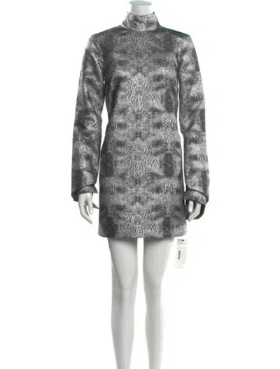 Pre-owned Rohe Printed Mini Dress In Silver