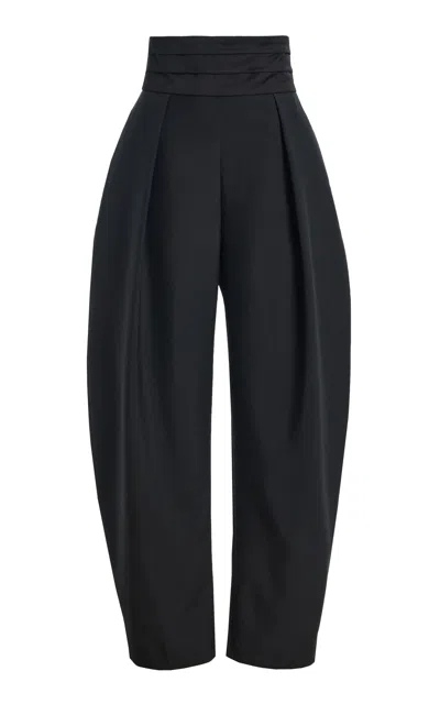 Rohe Róhe Puck Wool-blend Barrel-leg Pants In Black