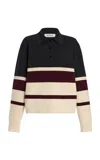 Rohe Punto Milano Striped Knit Polo Shirt In Multi