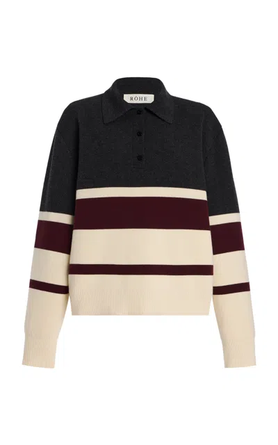 Rohe Punto Milano Striped Knit Polo Shirt