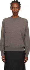 Rohe Purple Crew-neck Open Armhole Sweater In Brown