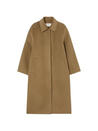 Rohe Raglan-sleeve Concealed-fastening Coat In Nude