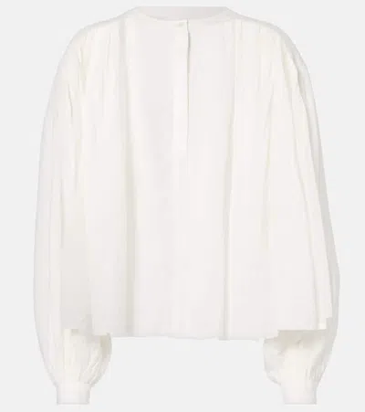 Rohe Róhe Pleated Silk Top In White