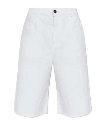 Rohe Róhe Raw-hem Denim Shorts In White