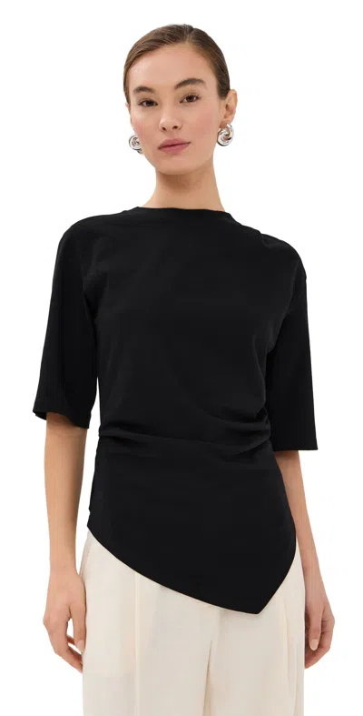 ROHE RE-INVENTED TWISTED T-SHIRT BLACK