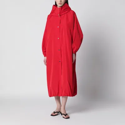 Rohe Róhe Red Oversize Coat In Silkblend Fabric In Multi