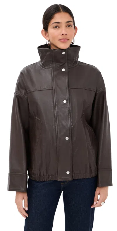 Rohe Reinvented Leather Jacket Earth Eu34 In Brown