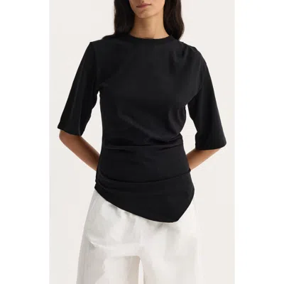 Rohe Róhe Reinvented Twisted Organic Cotton T-shirt In Black