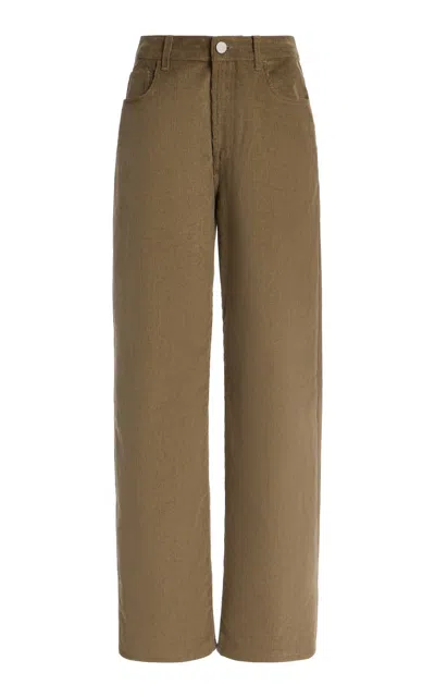 Rohe Relaxed Cotton-corduroy Trousers In Green