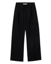 Rohe Relaxed Wool Drawstring Trousers In Black