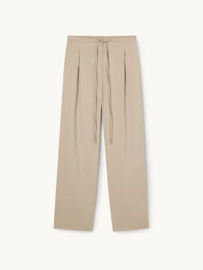 Rohe Relaxed Drawstring Trousers Beige Eu42 In Brown