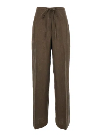 Rohe Relaxed Drawstring Trousers In Brown
