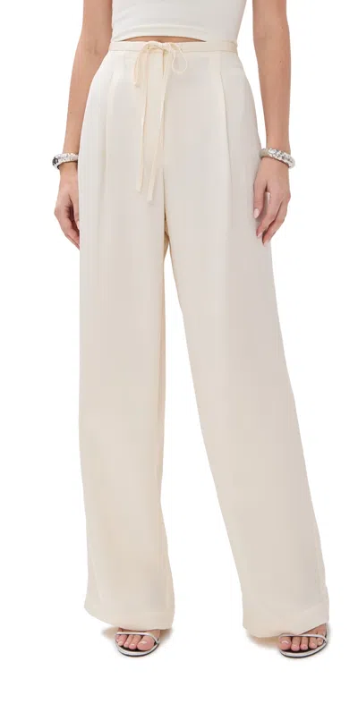 ROHE RELAXED DRAWSTRING TROUSERS PEARL
