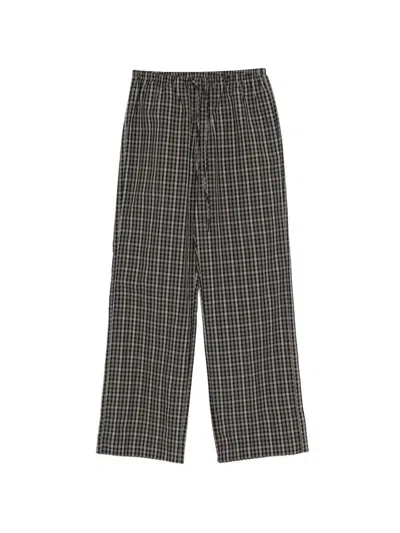 Rohe Relaxed Fit Checked Trousers In Black