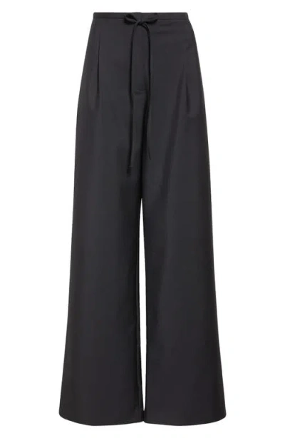 Rohe Róhe Relaxed Fit Wool Drawstring Pants In Black