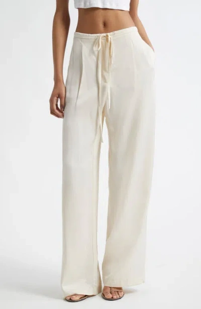 Rohe Róhe Relaxed Satin Drawstring Pants In Pearl
